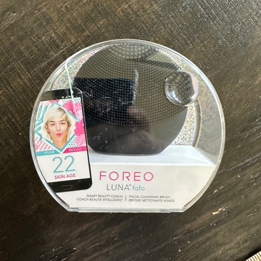 FOREO LUNA fofo Smart Facial Cleansing Brush Midnight Black Skin Analyzer NIP